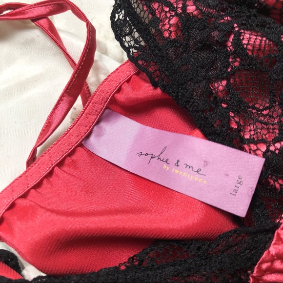 Hot Pink Black Lace Spaghetti Strap Silky Tank Top! - Picture 6 of 6